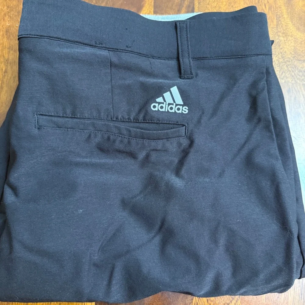 Adidas Mens Black Golf Pants‎ 36 x 32 (38x 30) Stretch Performance Trousers